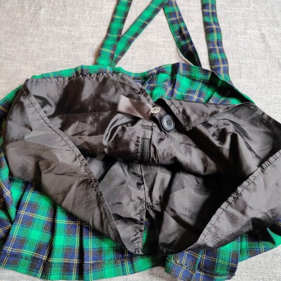 Divided by H&M Skirt Womens Medium Tartan Plaid Pleated Harry Potter Slytherin - Picture 4 of 9